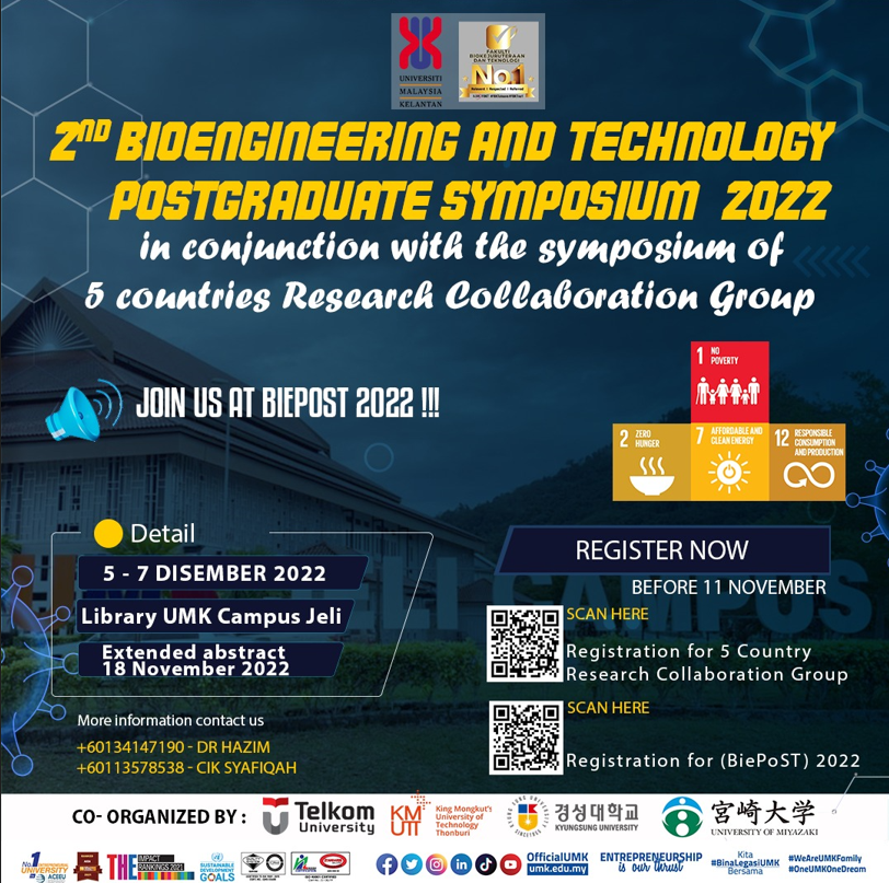 2nd Bioengineering and Technology Postgraduate Symposium (BiePoST) 2022