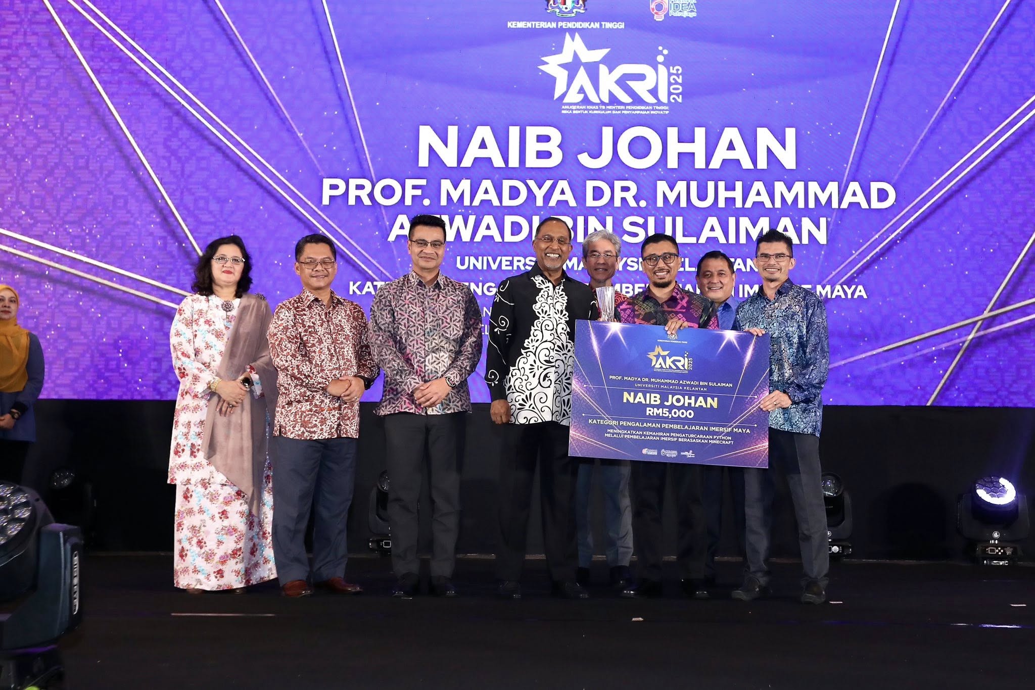 UMK NAMED SECOND PLACE WINNER OF THE SPECIAL AWARD BY THE MINISTER OF HIGHER EDUCATION FOR CURRICULUM DESIGN AND INNOVATIVE DELIVERY (AKRI) 2025 FOR THE PROJECT ON PROGRAMMING SKILLS THROUGH MINECRAFT-BASED IMMERSIVE LEARNING